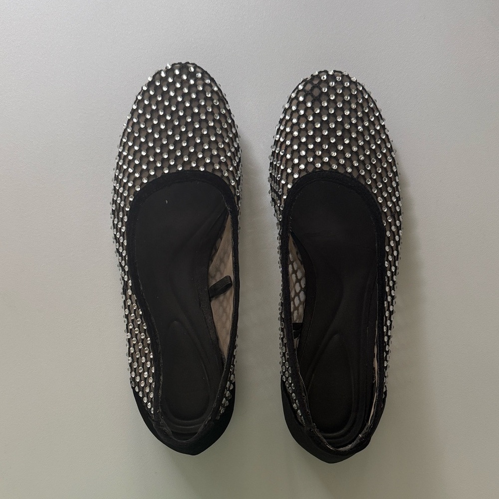 Zara Rhinestone Ballet Flats